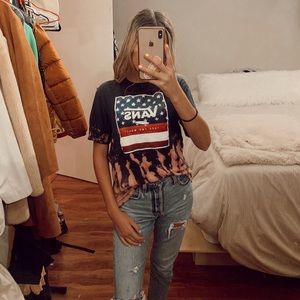 Bleached Vans Cropped T-Shirt